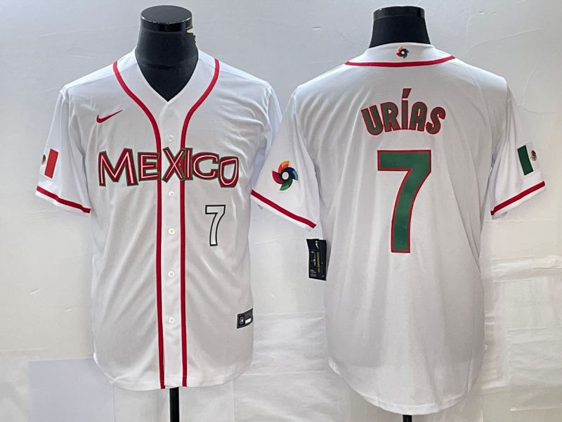 Men 2023 World Cub Mexico #7 Urias White Nike MLB Jersey39->more jerseys->MLB Jersey
